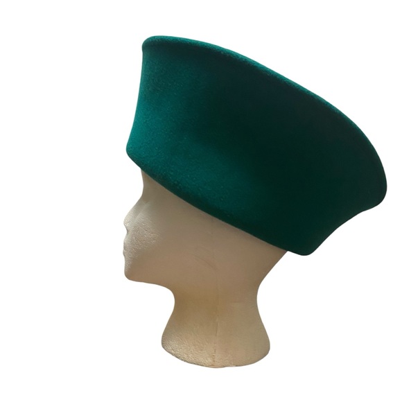 Jack McConnell VTG Green Wool Hat Ostrich Feather Church Derby Esccello Made USA main image 15